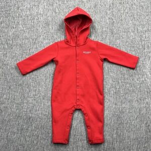 Milano Di Rouge Red Button Up Jumpsuit One Piece 9-12 Months Designer EUC